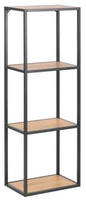 Nástenná knižnica v dekore duba v čierno-prírodnej farbe 37x108 cm Seaford – Actona