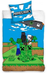 TipTrade Bavlnené obliečky 140x200 + 70x90 cm - Minecraft Mob monster