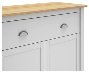 Biela/prírodná vysoká komoda z borovicového dreva 90x110 cm Misti – Marckeric