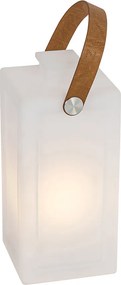 Moderná stolná lampa biela s efektom plameňa nabíjateľná IP44 - Stard