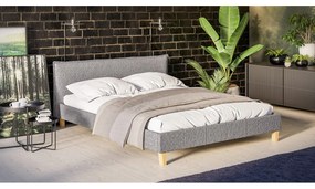 Sivá čalúnená dvojlôžková posteľ s roštom 160x200 cm Tina - Ropez