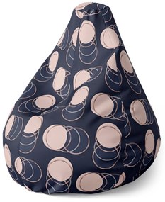 Sablio Sedací vak Pear Kruhy a bodky - 70 x 95 x 15 cm