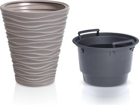 Kvetináč Small Sand s vložením tmavosivý