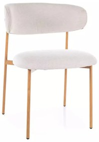 Stolička s dubovými nohami Elton Brego 22 Svetlobéžová