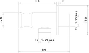 Sapho Držiak sprchy okrúhly, pevný, s vyústením, čierna mat SG203NE