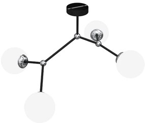 Prisadený luster JOY 4xE14/40W/230V čierna/lesklý chróm