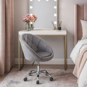 Zamatové kancelárske kreslo RUNDO ružová