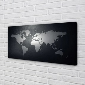 Obraz canvas Čiernom pozadí White mapa 120x60 cm