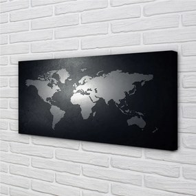 Obraz canvas Čiernom pozadí White mapa 100x50 cm