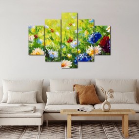 Obraz rozkvitnutej lúky, olejomaľba (150x105 cm)