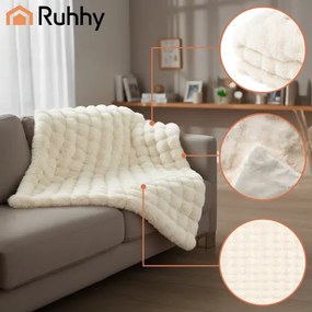 Mäkká deka v bielej farbe s motívom Vianoc - 150 x 200 cm