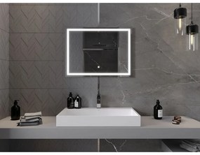 Mexen Miko, LED kúpeľňové zrkadlo s podsvietením 80 x 60 cm, 6000K, ochrana proti zahmlievaniu, 9819-080-060-611-00