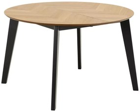 Jídelní rozkládací stůl Georgetown 120/198 cm z masivu dub přírodní/černý