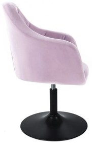 LuxuryForm DESIGN Kreslo ROMA VELUR na čiernom tanieri - levanduľa