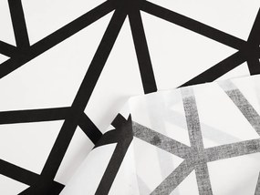 Biante Bavlnený záves Sandra SA-577 Čierne geometrické vzory na bielom 150x220 cm