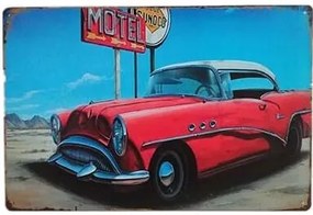 Ceduľa Motel - red car