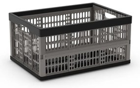 Sivý plastový úložný box 47,5x34,5x23,5 cm Folding Crate – KIS