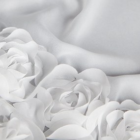 KRÁTKA ZÁCLONA NA PÁSKE EVA MINGE ROSES11 150X70 CM BIELA