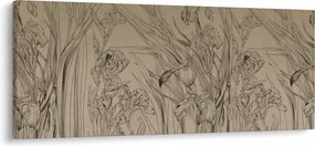 Obraz - Obrysy rastlín (120x50 cm)