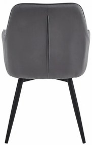 Jedálenská otočná stolička JORK360 zamatová, tmavosivá (čierne nohy)