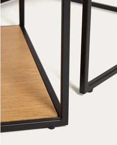 Okrúhle konferenčné stolíky s doskou v dubovom dekore v prírodnej farbe v súprave 2 ks 50x100 cm Yoana – Kave Home