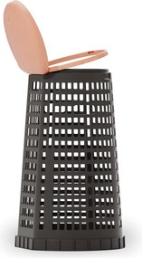 Plastový odpadkový kôš na 120 l vrecia, čierny, červené veko