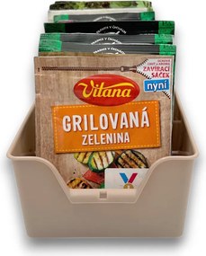Organizér na korenie vo vrecúškach, zásobník, BEN3 - mocha, 20x14x8