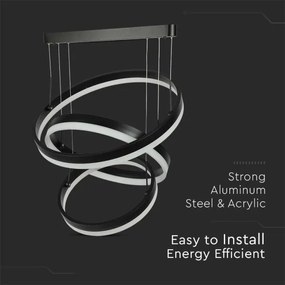 LED Stmievateľný luster na lanku LED/86W/230V 3000K čierna