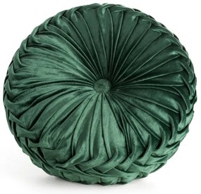 Dekorstudio Okrúhly vankúš VELVET95 v zelenej farbe - priemer 40cm
