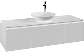 VILLEROY &amp; BOCH Legato závesná skrinka pod umývadlo na dosku (umývadlo v strede), 3 zásuvky, 1400 x 500 x 380 mm, White Matt, B58500MS