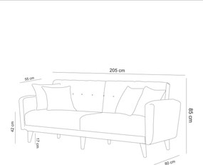 Sconto Pohovka ARIA tmavosivá