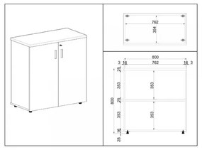 Nízka skriňa SimpleOffice 80 x 40 x 80 cm