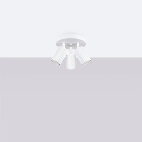 Stropné svietidlo Karbon, 3x biele kovové tienidlo, (možnosť polohovania)