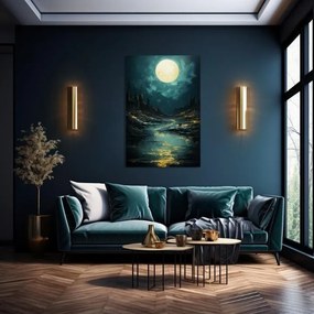 Moderný nástenný dekor Mesiac nad tajomnými skalami - PREMIUM ART
