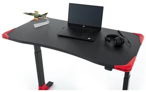 Výškovo nastaviteľný stôl OfficeTech Game, 120 x 60 cm, čierna