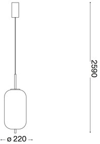 Ideal Lux - LED Luster na lanku UMILE LED/20W/230V pr. 22 cm CRI 90 mosadz/biela