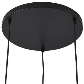 Retro závesná lampa čierna s sivohnedou 3-svetlá - Felt