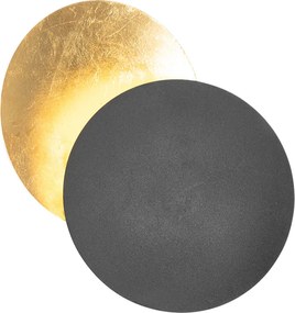 Inteligentná nástenná lampa čierna so zlatom vrátane WiFi G9 - Sunrise