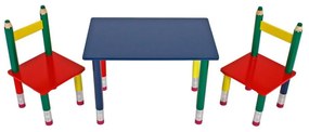 IDEA nábytok Detský set stôl + 2 stoličky PASTELKY