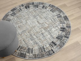My Flair, Kusový koberec My Mood CA60074 creme kruh, 120x120 (priemer) kruh, šedá, chodba / predsieň