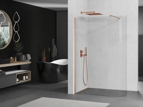 Mexen Kioto, sprchová zástena Walk-In 140 x 200 cm, 8mm číre sklo, medený matný profil, 800-140-101-65-06