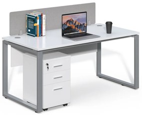 Kancelársky stôl s kontajnerom Houseland Prime Max 01 160 cm biely