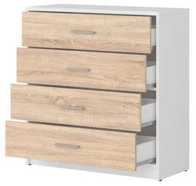 Komoda BRW Nepo Plus 7 (biela + dub sonoma) . Vlastná spoľahlivá doprava až k Vám domov. 1098306