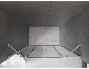 Mexen Velar Duo, posuvné sprchové dvere do otvoru 140 cm, 8mm šedé sklo, brúsená oceľ, 871-140-000-42-97