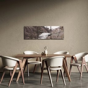 Obraz - Cesta k smaragdovému moru (s hodinami) (90x30 cm)