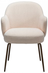 BAE ČALÚNENÁ STOLIČKA S PODRÚČKAMI pink/antique brass