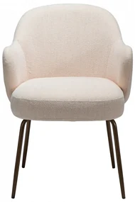 BAE ČALÚNENÁ STOLIČKA S PODRÚČKAMI pink/antique brass
