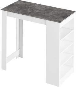 Kondela Barový stôl, biela/betón, 117x57 cm, AUSTEN
