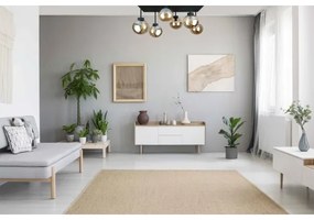 Prisadený luster DEA 6xE14/60W/230V čierna/dymová béžová