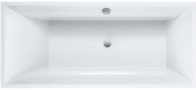 VILLEROY &amp; BOCH Squaro Slim Line pravouhlá vaňa z materiálu Quaryl, odtok v strede, 1794 x 794 x 500 mm, biela alpská, UBQ180SQS2V-01